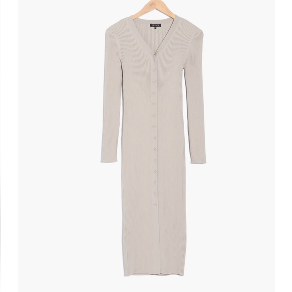 40.  1. State $99 Rib Knit Cardigan Midi Dress in soft grey - Picture 4 of 4